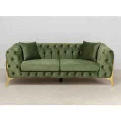 Outlet Sofa Bellissima 2-Sitzer Velvet Grun 200Cm Sofas & Couches
