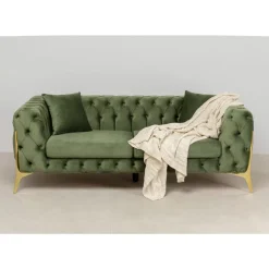 Outlet Sofa Bellissima 2-Sitzer Velvet Grun 200Cm Sofas & Couches