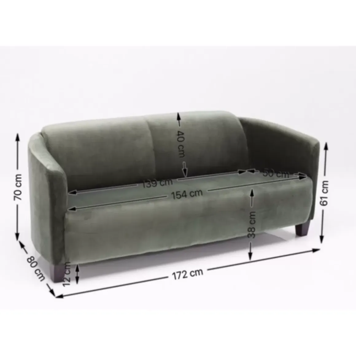 New Sofa Cigar Lounge 3-Sitzer Grun Sofas & Couches