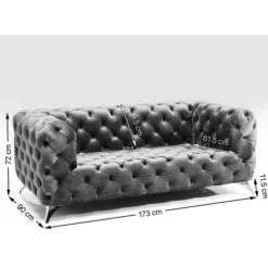 Outlet Sofa Look 2-Sitzer Velvet Blau Sofas & Couches