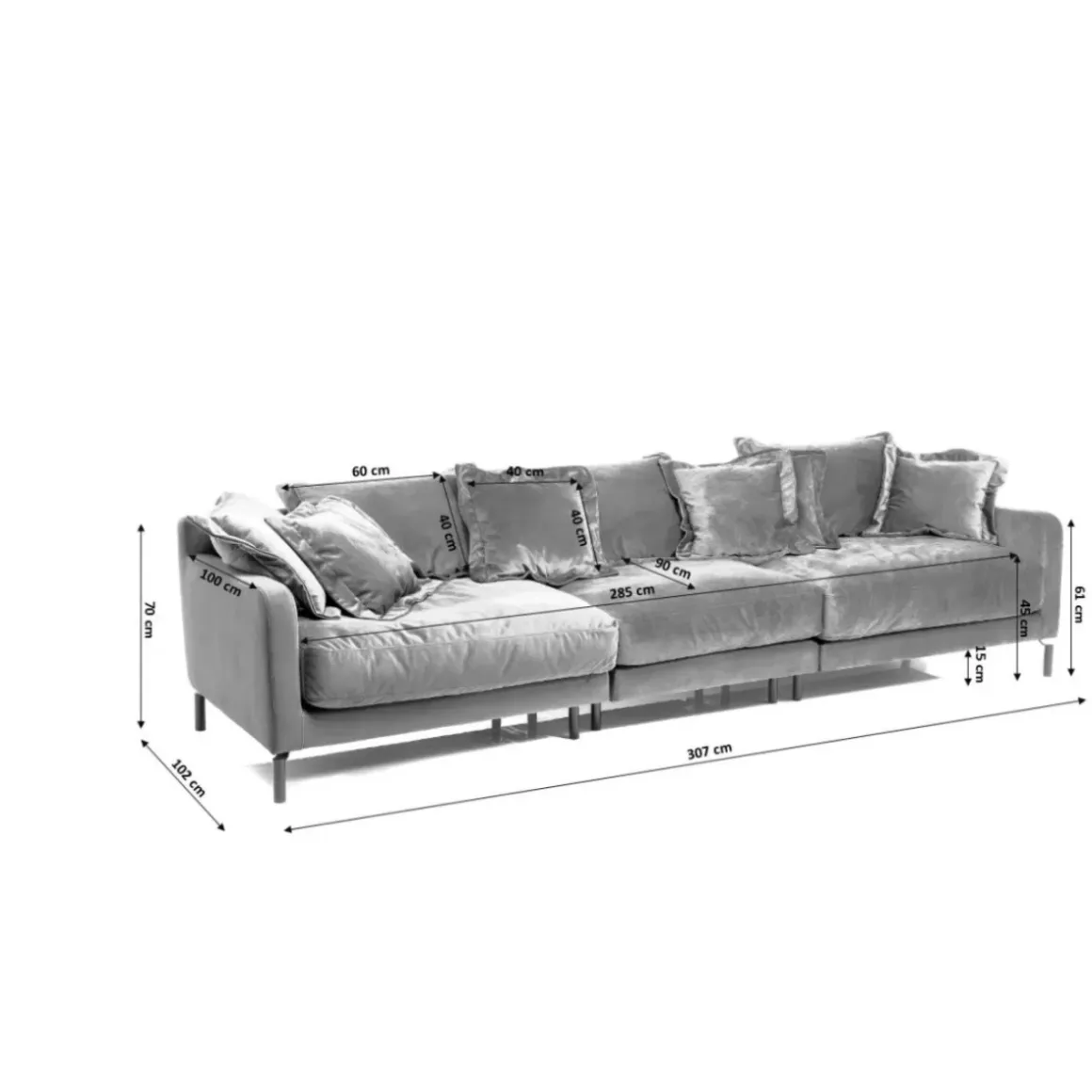 New Sofa Lullaby 3-Sitzer Petrol Sofas & Couches