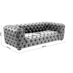 Online Sofa Metropol 3-Sitzer Grau 238Cm Sofas & Couches