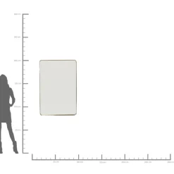 New Spiegel Curve Rectangular Brass 80X120Cm Spiegel