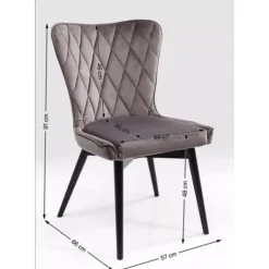 Stuhl Black Marshall Velvet Grau Stühle