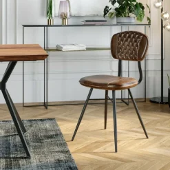 Stuhl Samba Leder Braun Stühle