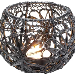 New Teelichthalter Hayat Schwarz O12Cm Deko & Geschenkartikel