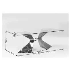 Online Tisch Gloria Chrome 200X100Cm Tische