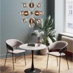 Online Tisch Schickeria Marmor Weis Schwarz O80Cm Tische