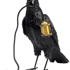 Outlet Tischleuchte Animal Crow Matt Schwarz Tischleuchten