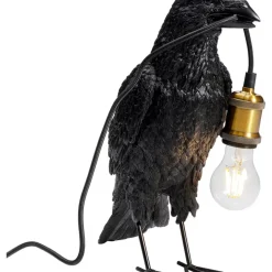 Outlet Tischleuchte Animal Crow Matt Schwarz Tischleuchten