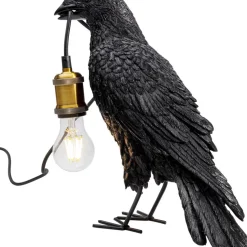 Outlet Tischleuchte Animal Crow Matt Schwarz Tischleuchten