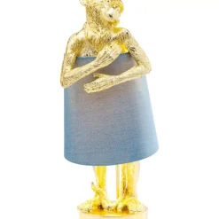 Discount Tischleuchte Animal Monkey Gold Blau Tischleuchten