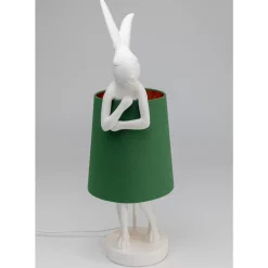 Outlet Tischleuchte Animal Rabbit Weis/Grun 68Cm Tischleuchten