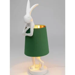 Outlet Tischleuchte Animal Rabbit Weis/Grun 68Cm Tischleuchten