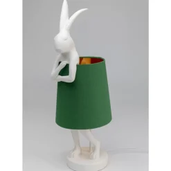 Outlet Tischleuchte Animal Rabbit Weis/Grun 68Cm Tischleuchten