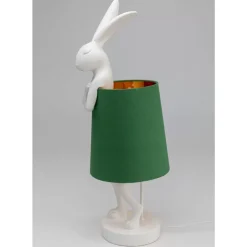 Outlet Tischleuchte Animal Rabbit Weis/Grun 68Cm Tischleuchten