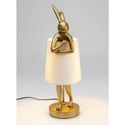 Clearance Tischleuchte Animal Rabbit Gold/Weis 50Cm Tischleuchten