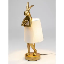 Clearance Tischleuchte Animal Rabbit Gold/Weis 50Cm Tischleuchten