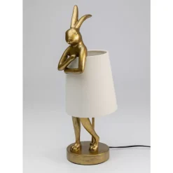 Clearance Tischleuchte Animal Rabbit Gold/Weis 50Cm Tischleuchten