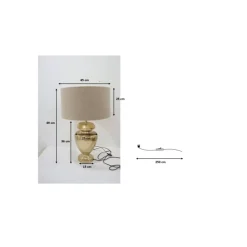 Tischleuchte Barock Gold Beige 49Cm Tischleuchten