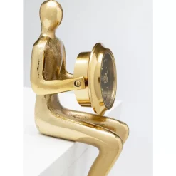 Hot Tischuhr Sitting Man Gold 8X27Cm Uhren