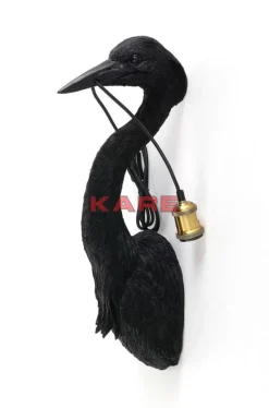Hot Wandleuchte Animal Heron Schwarz 26X62Cm Wandleuchten