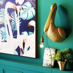 Online Wandleuchte Animal Spoonbill Gold 29X62Cm Wandleuchten