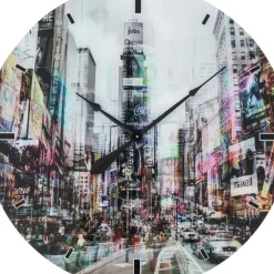 Outlet Wanduhr Glas Times Square O80Cm Uhren