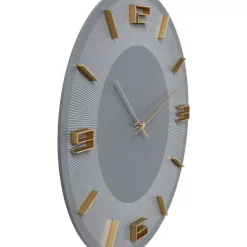 Wanduhr Leonardo Grau/Gold Uhren