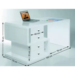 Outlet White Club Schreibtisch Snake 150X70Cm Tische